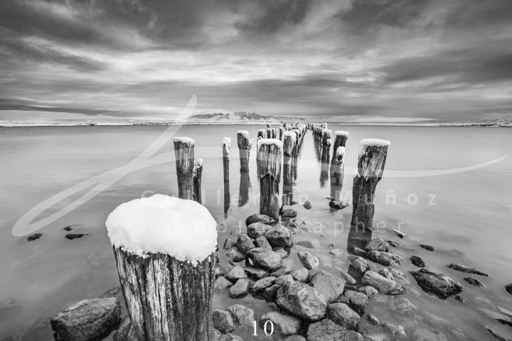souvenirs: landscape postcard for sale in puerto natales