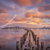 souvenirs: landscape postcard for sale in puerto natales