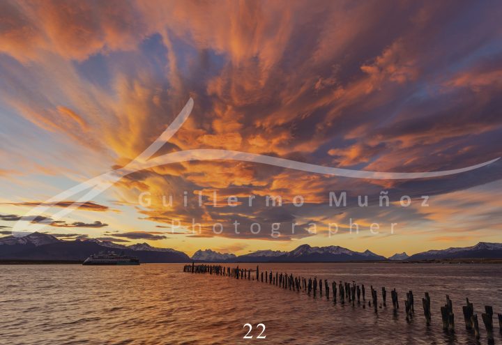 souvenirs: landscape postcard for sale in puerto natales
