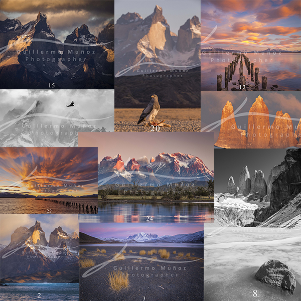 souvenirs: landscape postcard for sale in puerto natales