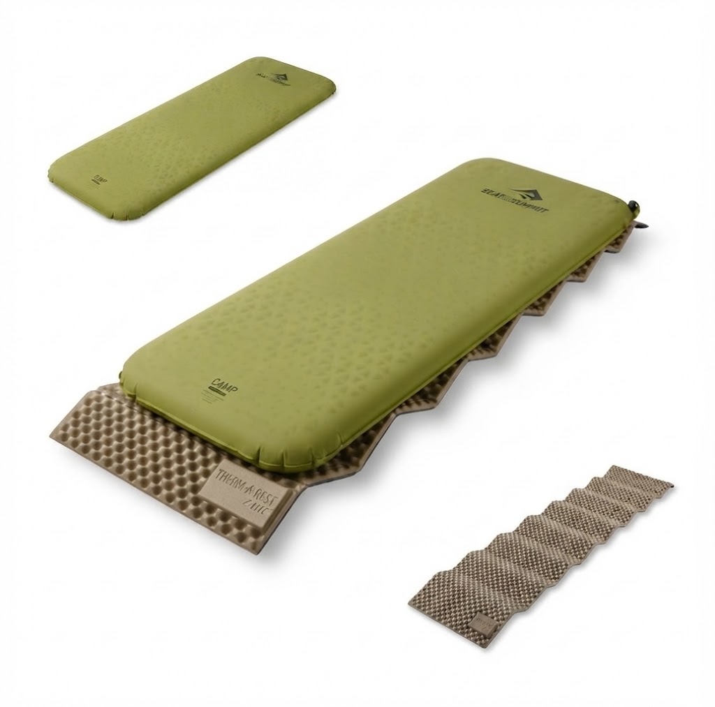 Inflatable sleeping pad combo